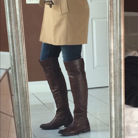Frye Shirley Over the Knee Ash/Tan Leather Boot - Picture 2 of 16